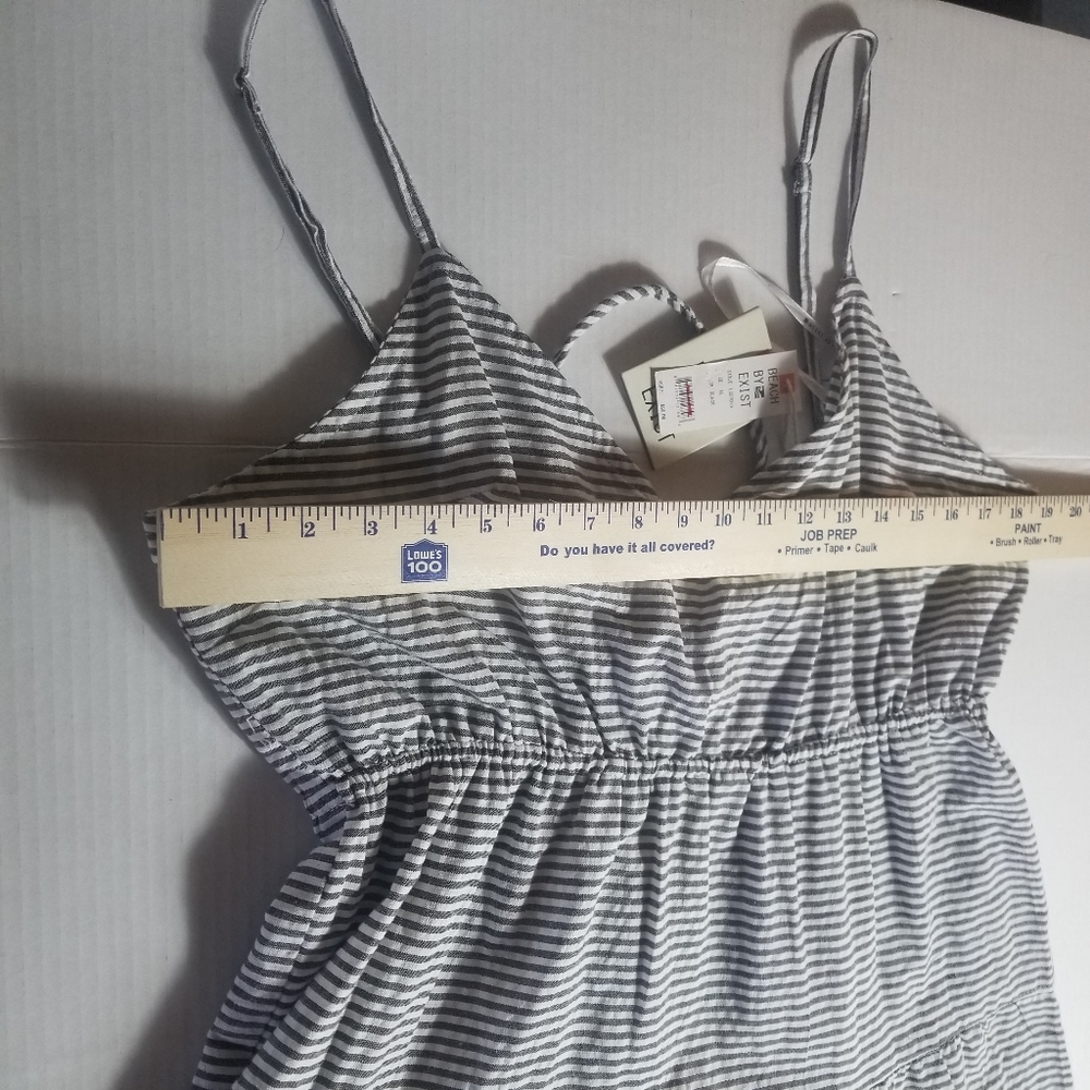 NWT BEACH BY EXIST GRAY AND WHITE STRIPED DRESS SIZE XL WITH ADJUSTABLE STRAPS - Picture 7 of 9